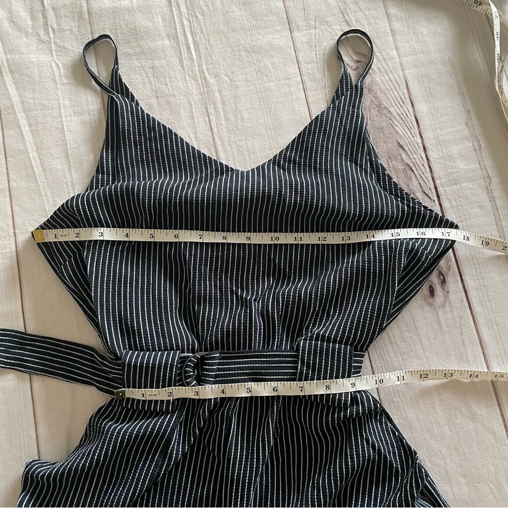 Cotton On Stripe Sleeveless Jumpsuit Womens S Navy White Lightweight Boho Casual - Picture 10 of 14